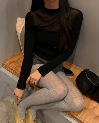Ribbed simple tights