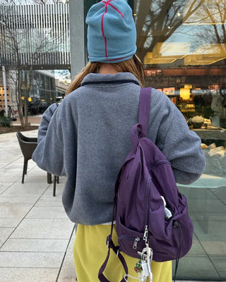 Drawstring Point Multi-Pocket Backpack