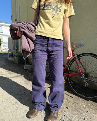 Herringbone wide cotton pants