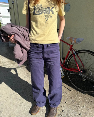 Herringbone wide cotton pants