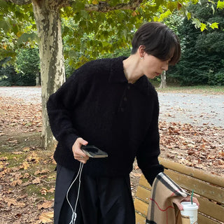 Oversized boucle color knit