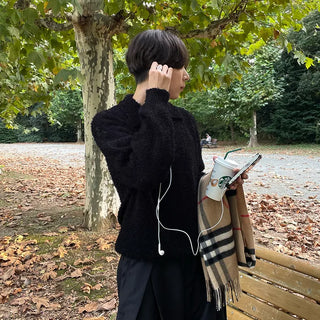 Oversized boucle color knit