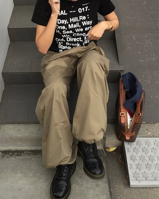 Long lettering half T-shirt