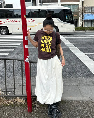 Elastic waist balloon nylon skirt
