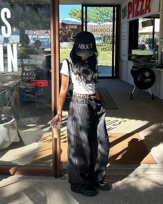 Summer Rigid Wide Denim Pants