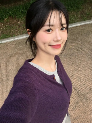 (5 colors) Round Neck Cardigan