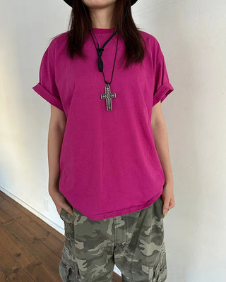 (Unisex) Simple Cotton Half-Sleeve T-Shirt