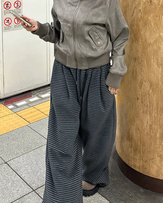 (Unisex) Check Patch Point Border Fleece Pants