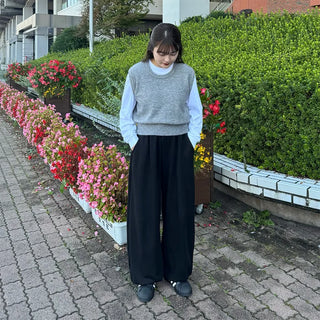 (Unisex) Basic Round Knit Vest