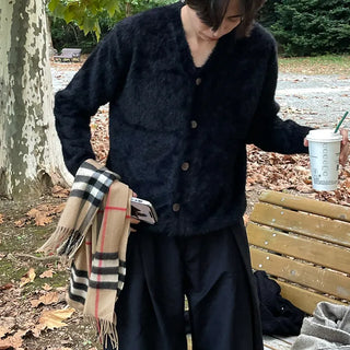 Boucle V-neck cardigan