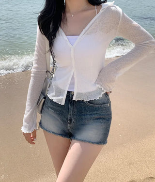Summer slit collar cardigan (7 colors)