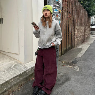 Corduroy wide-leg pants