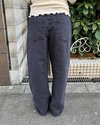 Cotton Wash Curved Pants