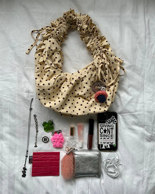 Dot Drawstring Shoulder Bag