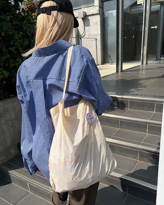 One-pocket gingham check shirt