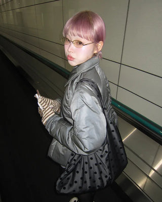 Padded Zip Peplum Jacket
