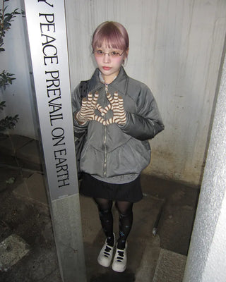 Padded Zip Peplum Jacket