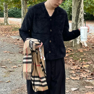 Boucle V-neck cardigan
