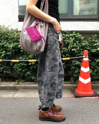 Camouflage flap pocket Bermuda denim pants