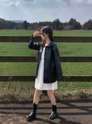 Colored leather jacket