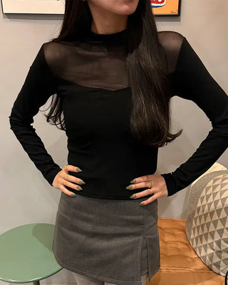 Slit A-line mini skirt