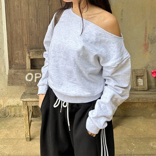 Off-shoulder sweatshirt