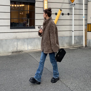 Boa Button Half Coat
