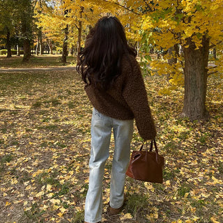 Boa fur quilted short coat