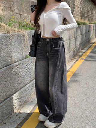 Snap wide pants