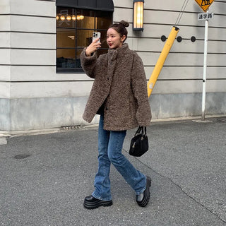 Boa Button Half Coat