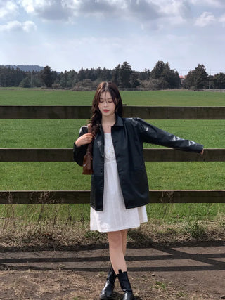 Colored leather jacket