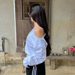 Off-shoulder sweatshirt