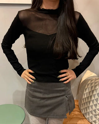 Slit A-line mini skirt