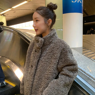 Boa Button Half Coat