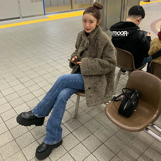 Boa Button Half Coat