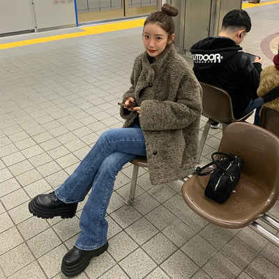 Boa Button Half Coat