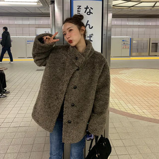 Boa Button Half Coat
