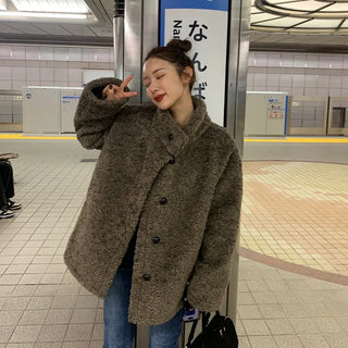 Boa Button Half Coat
