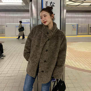 Boa Button Half Coat