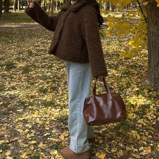 Boa fur quilted short coat