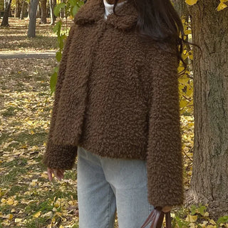 Boa fur quilted short coat