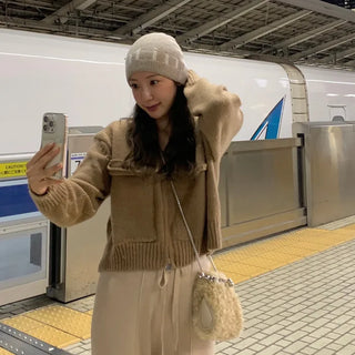 Flap zip cardigan
