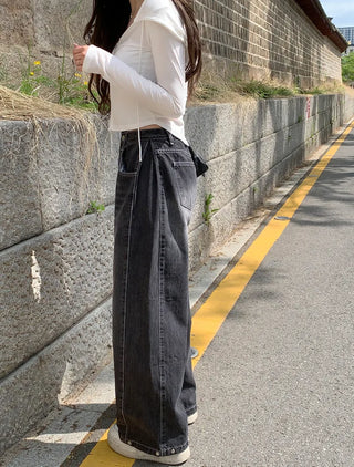 Snap wide pants