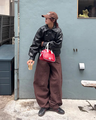 (Unisex) Brown Cotton Balloon Pants