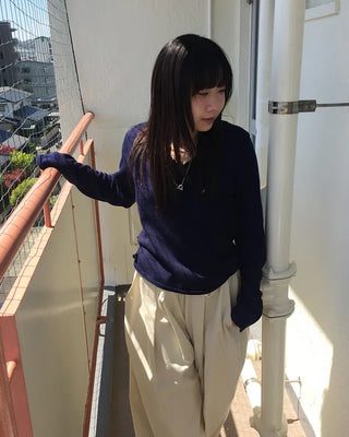 Perforated Scallop Surplice Neck Summer Knit