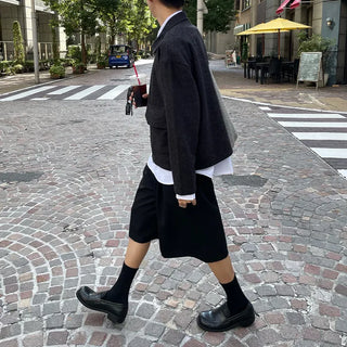 Elastic waist half slacks