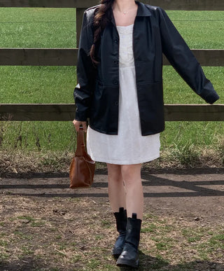 Colored leather jacket