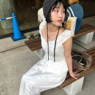 Frilled lace long skirt