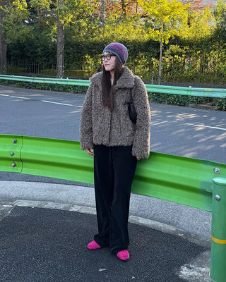 Drawstring waist velour pants