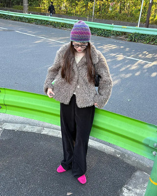 Drawstring waist velour pants